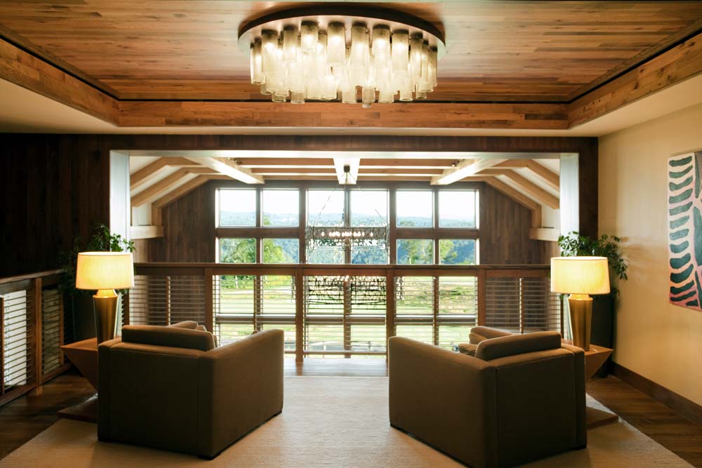 The lounge at the lodge at Primland Resort