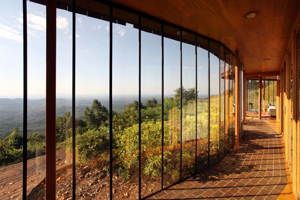 Primland Resort Mountain Home boasts floor-to-ceiling windows facing the mountainside